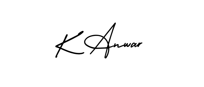 This is the best signature style for the K Anwar name. Also you like these signature font (AmerikaSignatureDemo-Regular). Mix name signature. K Anwar signature style 3 images and pictures png