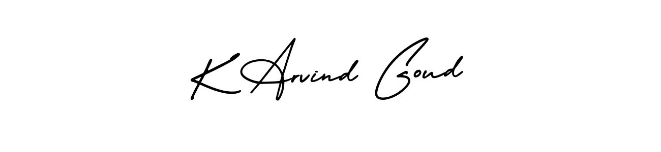 Create a beautiful signature design for name K Arvind Goud. With this signature (AmerikaSignatureDemo-Regular) fonts, you can make a handwritten signature for free. K Arvind Goud signature style 3 images and pictures png