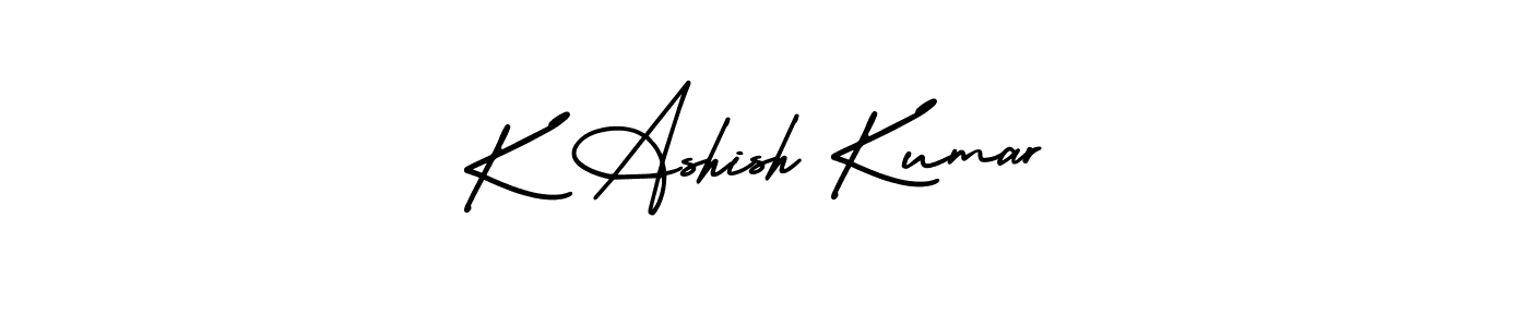 The best way (AmerikaSignatureDemo-Regular) to make a short signature is to pick only two or three words in your name. The name K Ashish Kumar include a total of six letters. For converting this name. K Ashish Kumar signature style 3 images and pictures png