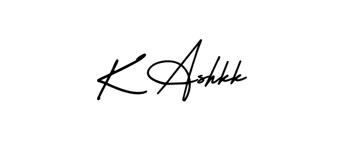 K Ashkk stylish signature style. Best Handwritten Sign (AmerikaSignatureDemo-Regular) for my name. Handwritten Signature Collection Ideas for my name K Ashkk. K Ashkk signature style 3 images and pictures png