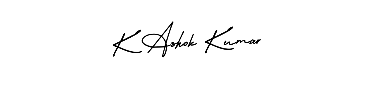 Similarly AmerikaSignatureDemo-Regular is the best handwritten signature design. Signature creator online .You can use it as an online autograph creator for name K Ashok Kumar. K Ashok Kumar signature style 3 images and pictures png