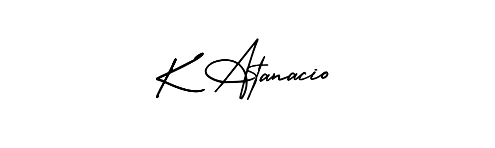 K Atanacio stylish signature style. Best Handwritten Sign (AmerikaSignatureDemo-Regular) for my name. Handwritten Signature Collection Ideas for my name K Atanacio. K Atanacio signature style 3 images and pictures png