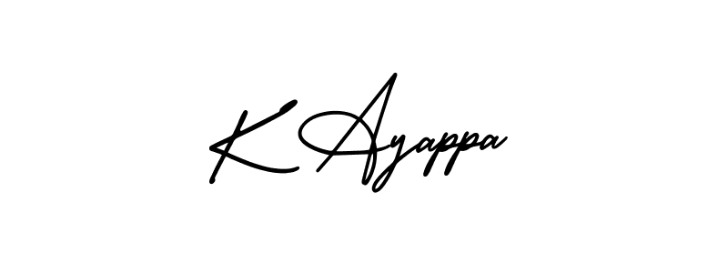 Best and Professional Signature Style for K Ayappa. AmerikaSignatureDemo-Regular Best Signature Style Collection. K Ayappa signature style 3 images and pictures png