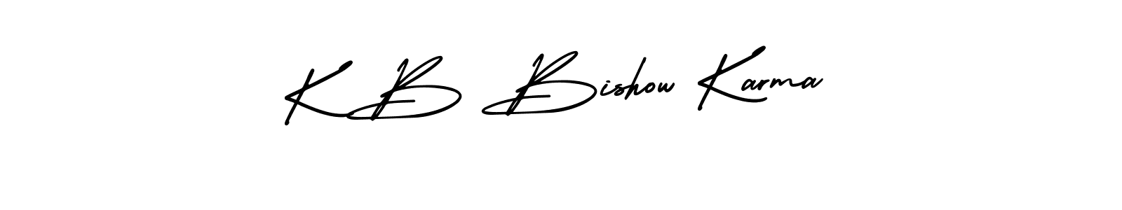 AmerikaSignatureDemo-Regular is a professional signature style that is perfect for those who want to add a touch of class to their signature. It is also a great choice for those who want to make their signature more unique. Get K B Bishow Karma name to fancy signature for free. K B Bishow Karma signature style 3 images and pictures png