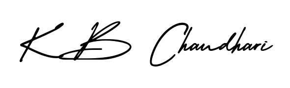 Master the art of signing with K B Chaudhari written in fluent AmerikaSignatureDemo-Regular script. A great template to practice and refine your handwriting. K B Chaudhari signature style 3 images and pictures png