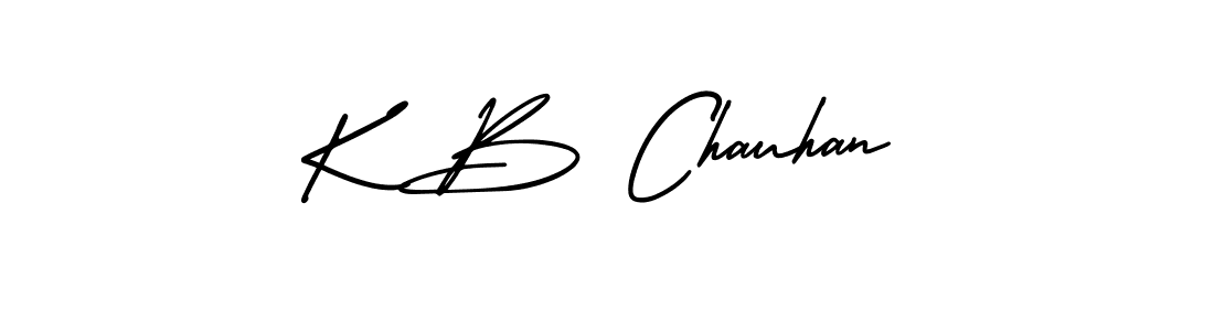 The best way (AmerikaSignatureDemo-Regular) to make a short signature is to pick only two or three words in your name. The name K B Chauhan include a total of six letters. For converting this name. K B Chauhan signature style 3 images and pictures png