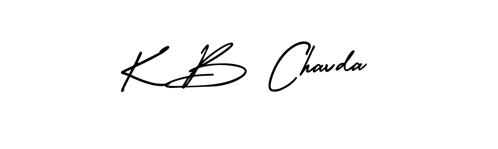 K B Chavda stylish signature style. Best Handwritten Sign (AmerikaSignatureDemo-Regular) for my name. Handwritten Signature Collection Ideas for my name K B Chavda. K B Chavda signature style 3 images and pictures png