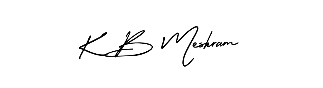 Use a signature maker to create a handwritten signature online. With this signature software, you can design (AmerikaSignatureDemo-Regular) your own signature for name K B Meshram. K B Meshram signature style 3 images and pictures png