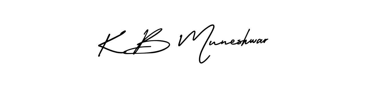 How to Draw K B Muneshwar signature style? AmerikaSignatureDemo-Regular is a latest design signature styles for name K B Muneshwar. K B Muneshwar signature style 3 images and pictures png