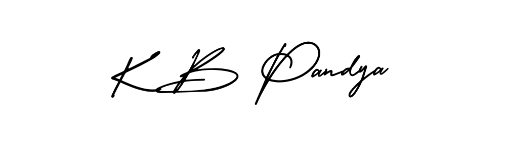 Create a beautiful signature design for name K B Pandya. With this signature (AmerikaSignatureDemo-Regular) fonts, you can make a handwritten signature for free. K B Pandya signature style 3 images and pictures png