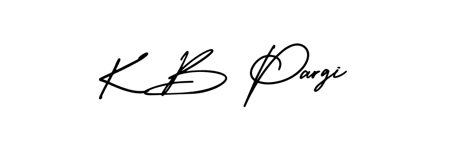 The best way (AmerikaSignatureDemo-Regular) to make a short signature is to pick only two or three words in your name. The name K B Pargi include a total of six letters. For converting this name. K B Pargi signature style 3 images and pictures png