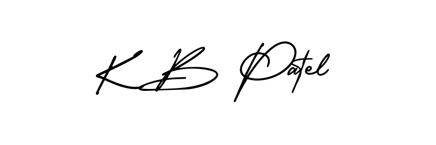 Use a signature maker to create a handwritten signature online. With this signature software, you can design (AmerikaSignatureDemo-Regular) your own signature for name K B Patel. K B Patel signature style 3 images and pictures png