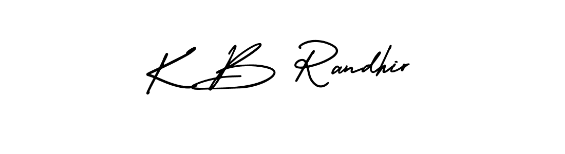 Make a beautiful signature design for name K B Randhir. With this signature (AmerikaSignatureDemo-Regular) style, you can create a handwritten signature for free. K B Randhir signature style 3 images and pictures png