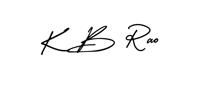 You should practise on your own different ways (AmerikaSignatureDemo-Regular) to write your name (K B Rao) in signature. don't let someone else do it for you. K B Rao signature style 3 images and pictures png