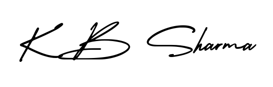Get an exclusive digital autograph for K B Sharma. The AmerikaSignatureDemo-Regular typeface captures the charm of real penmanship on paper. K B Sharma signature style 3 images and pictures png