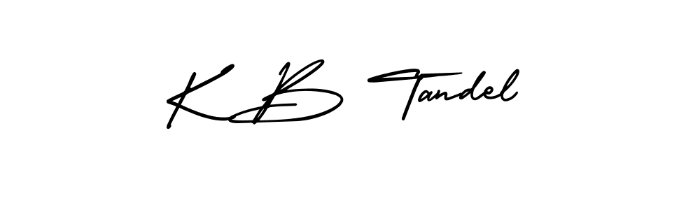 The best way (AmerikaSignatureDemo-Regular) to make a short signature is to pick only two or three words in your name. The name K B Tandel include a total of six letters. For converting this name. K B Tandel signature style 3 images and pictures png