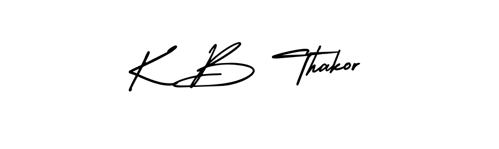 Similarly AmerikaSignatureDemo-Regular is the best handwritten signature design. Signature creator online .You can use it as an online autograph creator for name K B Thakor. K B Thakor signature style 3 images and pictures png