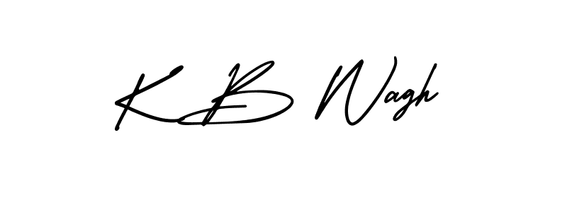 How to make K B Wagh name signature. Use AmerikaSignatureDemo-Regular style for creating short signs online. This is the latest handwritten sign. K B Wagh signature style 3 images and pictures png