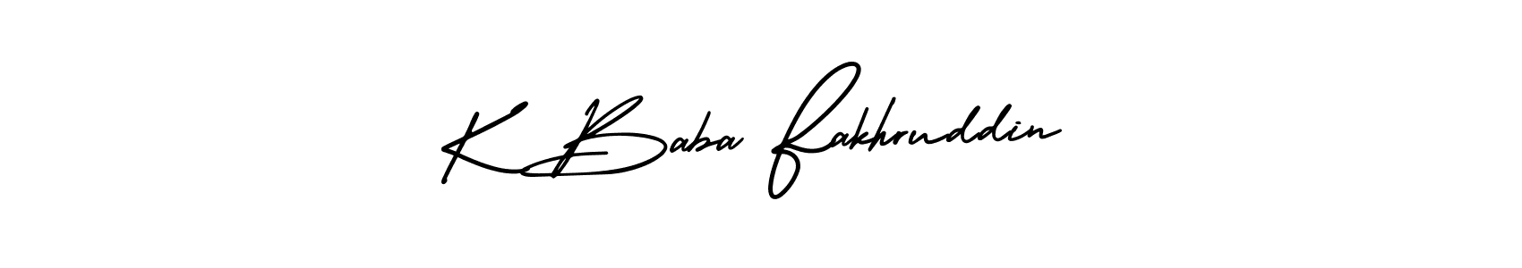 K Baba Fakhruddin stylish signature style. Best Handwritten Sign (AmerikaSignatureDemo-Regular) for my name. Handwritten Signature Collection Ideas for my name K Baba Fakhruddin. K Baba Fakhruddin signature style 3 images and pictures png