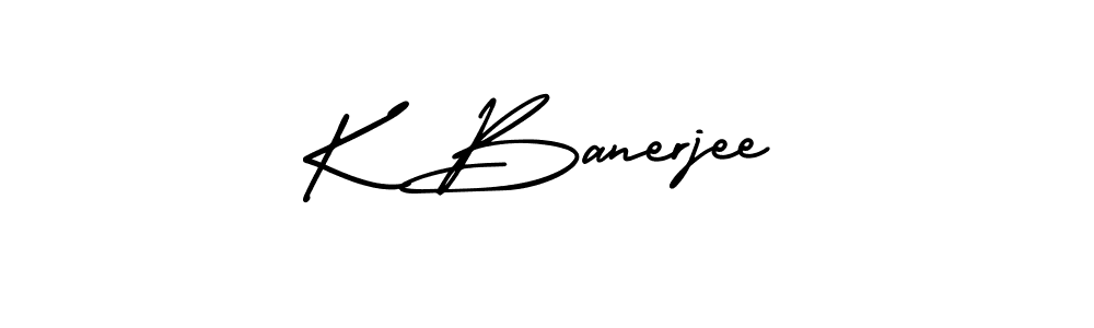 How to make K Banerjee signature? AmerikaSignatureDemo-Regular is a professional autograph style. Create handwritten signature for K Banerjee name. K Banerjee signature style 3 images and pictures png