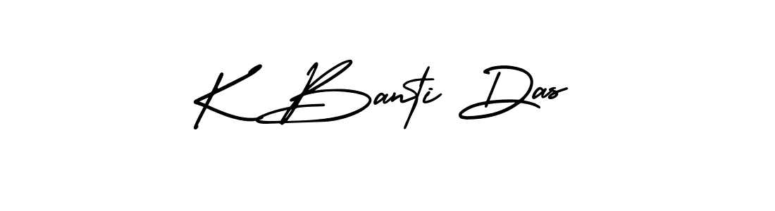 The best way (AmerikaSignatureDemo-Regular) to make a short signature is to pick only two or three words in your name. The name K Banti Das include a total of six letters. For converting this name. K Banti Das signature style 3 images and pictures png