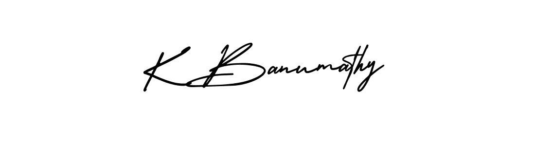 AmerikaSignatureDemo-Regular is a professional signature style that is perfect for those who want to add a touch of class to their signature. It is also a great choice for those who want to make their signature more unique. Get K Banumathy name to fancy signature for free. K Banumathy signature style 3 images and pictures png