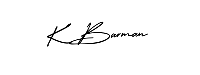 K Barman stylish signature style. Best Handwritten Sign (AmerikaSignatureDemo-Regular) for my name. Handwritten Signature Collection Ideas for my name K Barman. K Barman signature style 3 images and pictures png