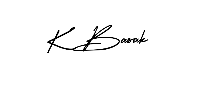 Make a beautiful signature design for name K Basak. With this signature (AmerikaSignatureDemo-Regular) style, you can create a handwritten signature for free. K Basak signature style 3 images and pictures png