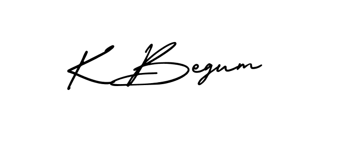 K Begum stylish signature style. Best Handwritten Sign (AmerikaSignatureDemo-Regular) for my name. Handwritten Signature Collection Ideas for my name K Begum. K Begum signature style 3 images and pictures png