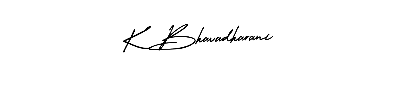 The best way (AmerikaSignatureDemo-Regular) to make a short signature is to pick only two or three words in your name. The name K Bhavadharani include a total of six letters. For converting this name. K Bhavadharani signature style 3 images and pictures png
