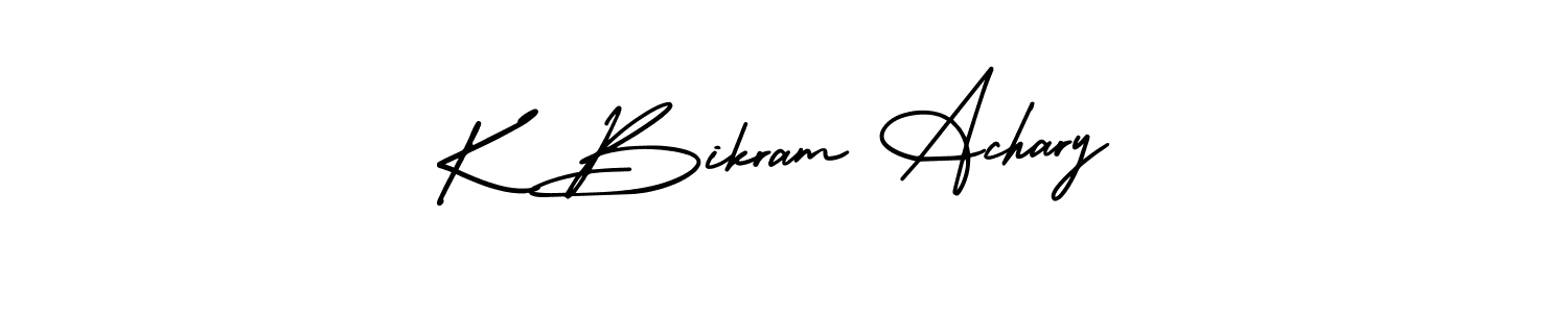 Also we have K Bikram Achary name is the best signature style. Create professional handwritten signature collection using AmerikaSignatureDemo-Regular autograph style. K Bikram Achary signature style 3 images and pictures png