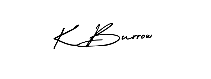 How to make K Burrow name signature. Use AmerikaSignatureDemo-Regular style for creating short signs online. This is the latest handwritten sign. K Burrow signature style 3 images and pictures png