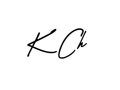 Design your own signature with our free online signature maker. With this signature software, you can create a handwritten (AmerikaSignatureDemo-Regular) signature for name K Ch. K Ch signature style 3 images and pictures png