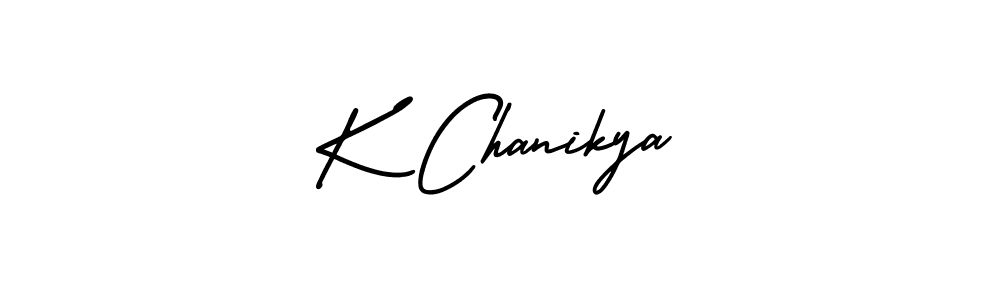 How to make K Chanikya name signature. Use AmerikaSignatureDemo-Regular style for creating short signs online. This is the latest handwritten sign. K Chanikya signature style 3 images and pictures png