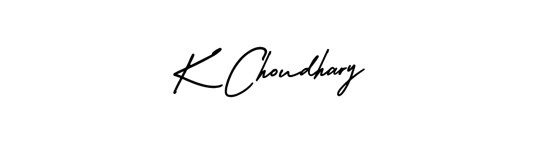 You should practise on your own different ways (AmerikaSignatureDemo-Regular) to write your name (K Choudhary) in signature. don't let someone else do it for you. K Choudhary signature style 3 images and pictures png