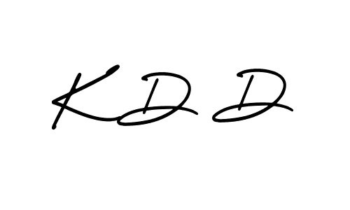 The best way (AmerikaSignatureDemo-Regular) to make a short signature is to pick only two or three words in your name. The name K D D include a total of six letters. For converting this name. K D D signature style 3 images and pictures png