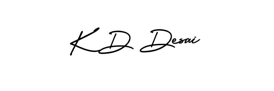 Create a beautiful signature design for name K D Desai. With this signature (AmerikaSignatureDemo-Regular) fonts, you can make a handwritten signature for free. K D Desai signature style 3 images and pictures png