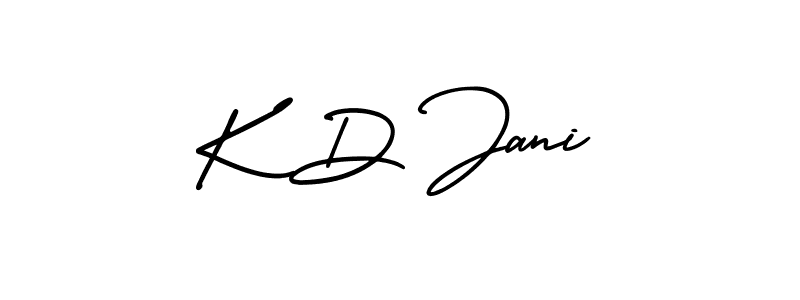 Use a signature maker to create a handwritten signature online. With this signature software, you can design (AmerikaSignatureDemo-Regular) your own signature for name K D Jani. K D Jani signature style 3 images and pictures png
