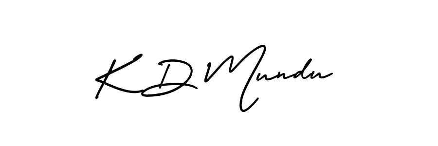 K D Mundu stylish signature style. Best Handwritten Sign (AmerikaSignatureDemo-Regular) for my name. Handwritten Signature Collection Ideas for my name K D Mundu. K D Mundu signature style 3 images and pictures png
