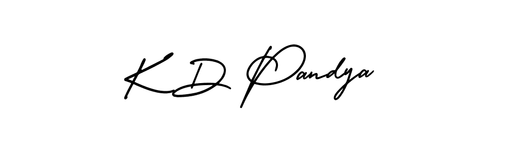 Make a beautiful signature design for name K D Pandya. With this signature (AmerikaSignatureDemo-Regular) style, you can create a handwritten signature for free. K D Pandya signature style 3 images and pictures png