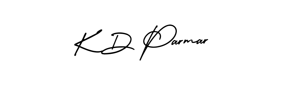 The best way (AmerikaSignatureDemo-Regular) to make a short signature is to pick only two or three words in your name. The name K D Parmar include a total of six letters. For converting this name. K D Parmar signature style 3 images and pictures png