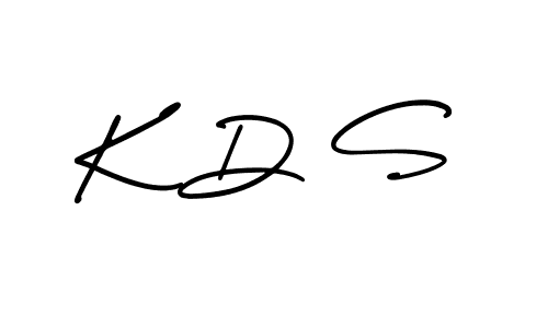 How to make K D S name signature. Use AmerikaSignatureDemo-Regular style for creating short signs online. This is the latest handwritten sign. K D S signature style 3 images and pictures png