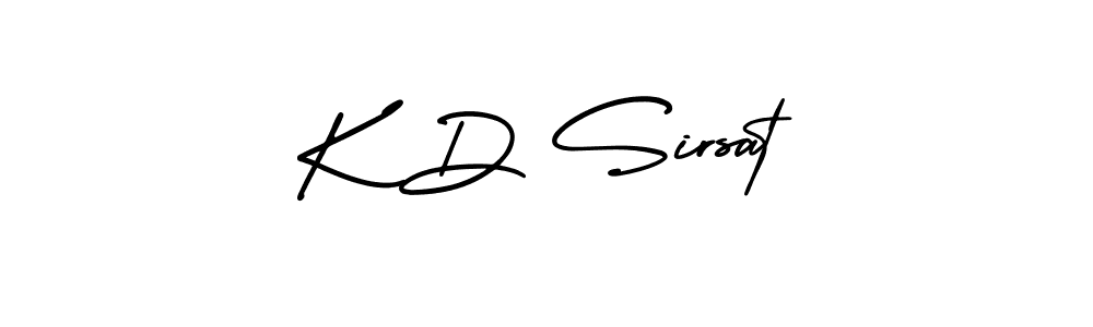 Use a signature maker to create a handwritten signature online. With this signature software, you can design (AmerikaSignatureDemo-Regular) your own signature for name K D Sirsat. K D Sirsat signature style 3 images and pictures png