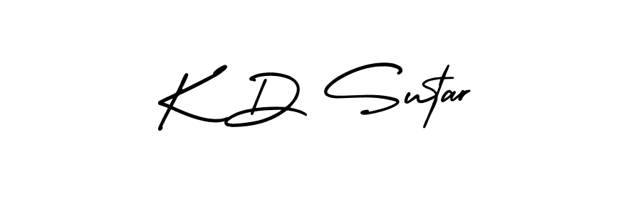 Make a beautiful signature design for name K D Sutar. With this signature (AmerikaSignatureDemo-Regular) style, you can create a handwritten signature for free. K D Sutar signature style 3 images and pictures png