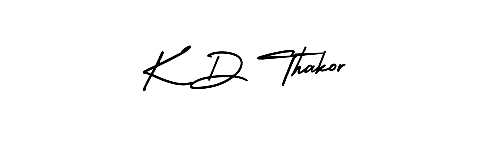 Create a beautiful signature design for name K D Thakor. With this signature (AmerikaSignatureDemo-Regular) fonts, you can make a handwritten signature for free. K D Thakor signature style 3 images and pictures png