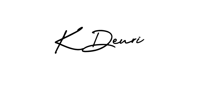 Also we have K Deuri name is the best signature style. Create professional handwritten signature collection using AmerikaSignatureDemo-Regular autograph style. K Deuri signature style 3 images and pictures png