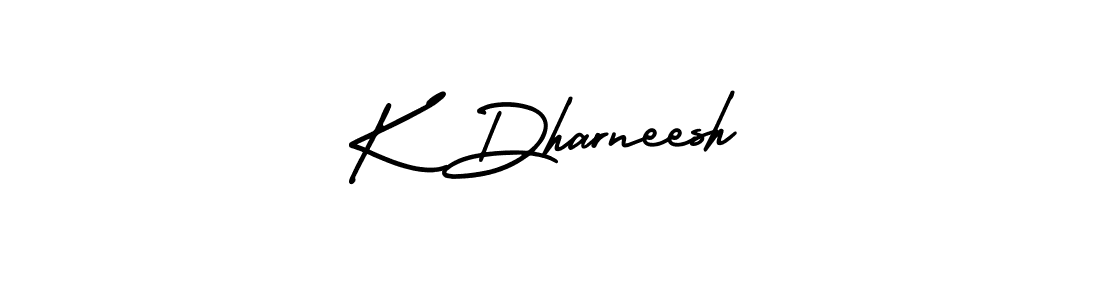 Also You can easily find your signature by using the search form. We will create K Dharneesh name handwritten signature images for you free of cost using AmerikaSignatureDemo-Regular sign style. K Dharneesh signature style 3 images and pictures png