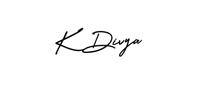 Use a signature maker to create a handwritten signature online. With this signature software, you can design (AmerikaSignatureDemo-Regular) your own signature for name K Divya. K Divya signature style 3 images and pictures png