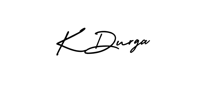 Use a signature maker to create a handwritten signature online. With this signature software, you can design (AmerikaSignatureDemo-Regular) your own signature for name K Durga. K Durga signature style 3 images and pictures png