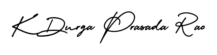 Practice writing K Durga Prasada Rao with the flow of AmerikaSignatureDemo-Regular lettering. A fantastic source of inspiration for developing your personal signature style. K Durga Prasada Rao signature style 3 images and pictures png